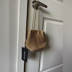 Gold Diamante Pouch Bag